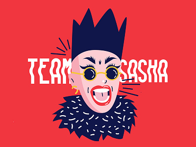 Team Sasha blue crown drag drag queen drag race glasses red rupaul sasha velour