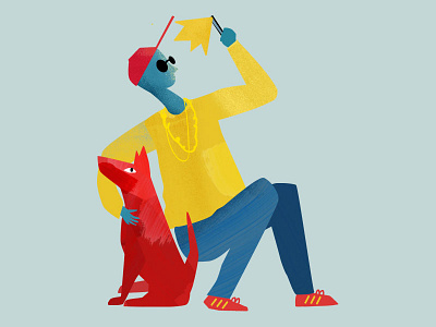 Dog Selfie dog graphic humour illustration technology vector