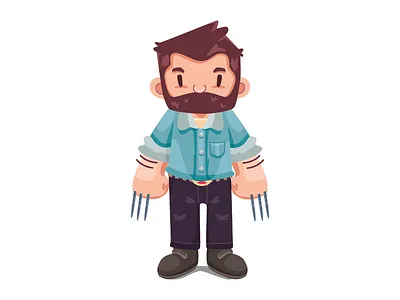 Logan character design illustration logan superhero vector wolverine xmen
