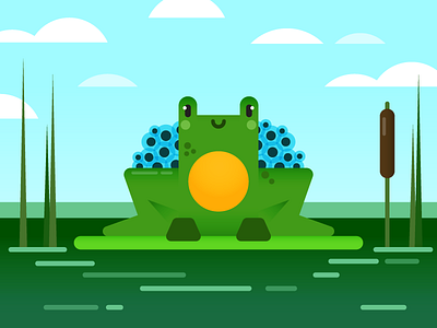 Mumma Frog character childrens book frog illustration lily pad mother pond ribbit swamp