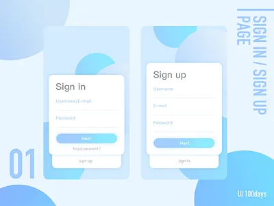 Sign in/sign up page ui100day