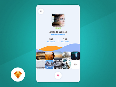 Profile - Day97 My UI/UX Free SketchApp Challenge app camera canon free mobile mobile app photographer profile sketchapp