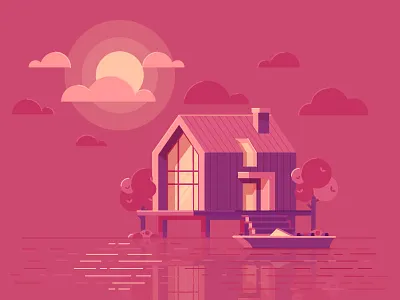 House Illustration graphics design house illustration landscape see