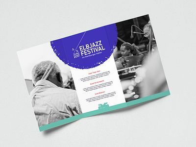 tri-fold elbjazz festival festival folder hamburg identity jazz music