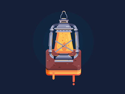 Lantern dark fire flame lantern light test vector