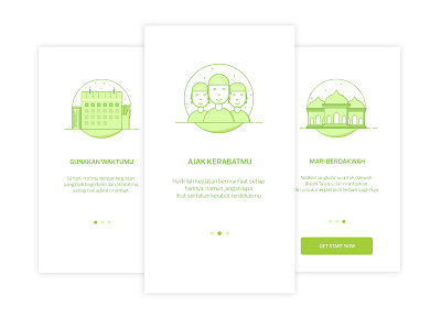 event muslim welcome screens android app mobile