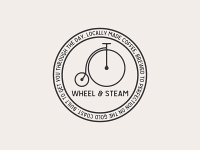 Wheel & Steam bike coffee coffee bike emblem logo mark vintage