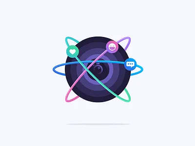 Culture algolia atom bot culture electron grit illustration orbit planet slack values vector