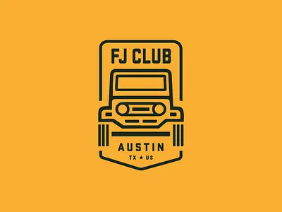 FJ Club austin badge branding car crest cruiser fj illustration jeep logo texas