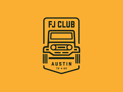 FJ Club austin badge branding car crest cruiser fj illustration jeep logo texas