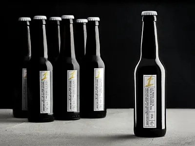 La Prima | Homebrewing beer bottle brewery design gold homebrewing label lettering minimal packaging typography white