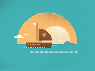 The Love Boat boat illustration shapes