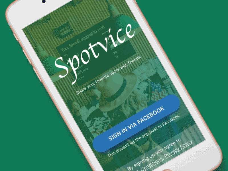 Spotvice Social App animation app design diffuse gif green sign sketch social ui ukraine ux