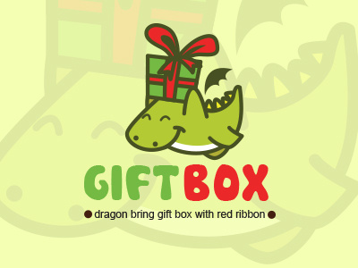 Gift Box Logo box cute dragon fly flying fresh gift green store