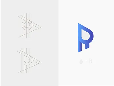 Logo exploration blue clean drop geometric grid logo logotype monogram symbol water