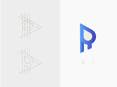 Logo exploration blue clean drop geometric grid logo logotype monogram symbol water