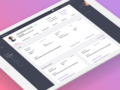 Viventium Employee Profile app enterprise interface minimal ui ux web