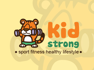 Gym Kids Club Logo club group gym healthy kids playing sport strong