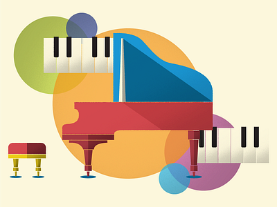 A bigger piano circles illustration music piano