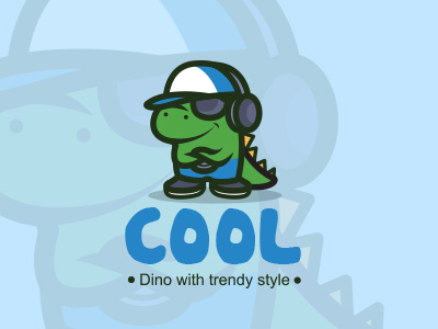 Kids Fashion Store Logo cool dino fashion funky hat kids store