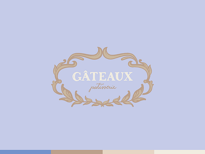 Gâteaux Patisserie branding gold hand type handmade logo ornaments patisserie sweet vintage