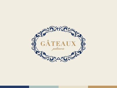 Gâteaux Patisserie branding gold hand type handmade logo ornaments patisserie sweet vintage