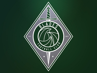 Blades Football Club badge diamond football goal grass soccer sports sword