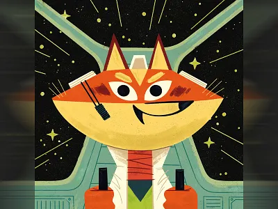 Fox andrew kolb barrel roll illustration kolbisneat nintendo planet pulp star fox