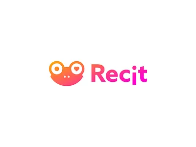 Recit app frog fun gradient heart like logo recit ui