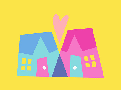 J&A Illustration branding branding heart home houses illustration logo