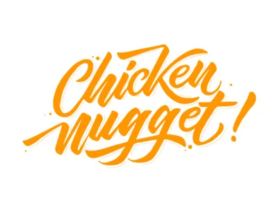 Chicken Nugget brush lettering type typography