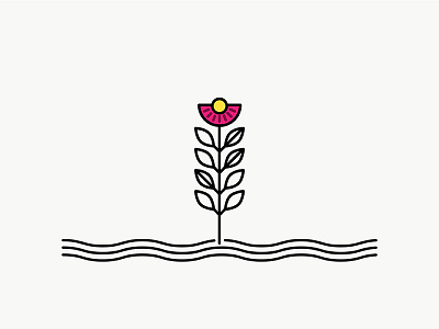 A Little Flower flower hand drawn icon linear