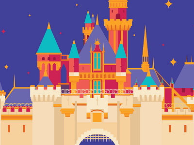 Castle Close-Up agency art branding design disney flat icon illustration logo mark vector