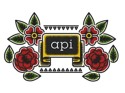 Api Tattoo api design illustration red stipple stippling tattoo tech