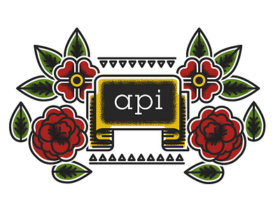 Api Tattoo api design illustration red stipple stippling tattoo tech