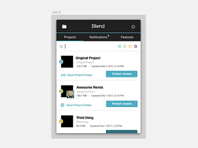 Blend Desktop App: UI backup desktop sync