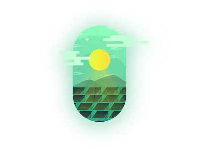 SOLAR PANELS - GREEN ENERGY green oval panel solar sun