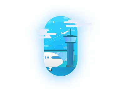 Travel airport blue clouds flight plane radar sky travel