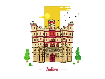 I ~ Indore. 36day i @36daysoftype adobe designmilk designspiration graphicdesigncentral heritage illustration india sheherseries theydrawandtravel travel