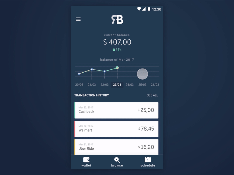 Wallet App Interface app concept finance motion principle ui wallet