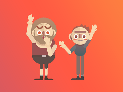 Countryside People - Guys characters citizen country design funny illustration people