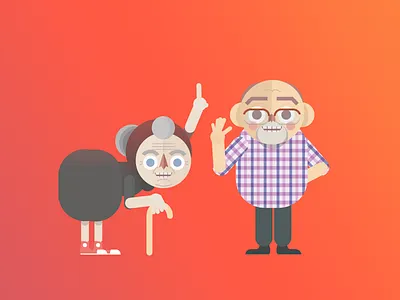 Countryside People - Old Age Guys characters citizen country design funny illustration people
