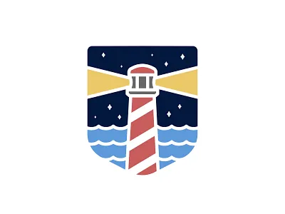 Lighthouse cartoon illustration landscape light house ocean sea vector
