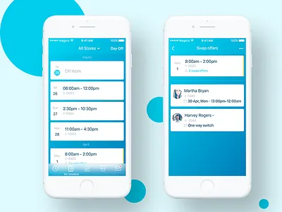 My Schedule | Concept agenda calendar card concept employee job light minimal schedule store work