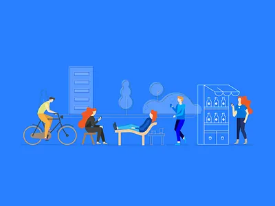 Street Illustration bas blue chandran cloud cycle illustration mobile pepsi street udhaya ui user