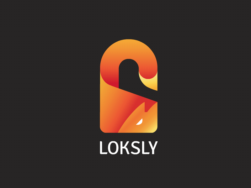 Loksly Logo adblock debut dribbble first shot fox lock logotype