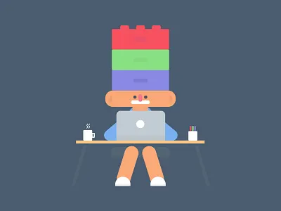 Day 16 - Block block brick challenge coffee creative daily designer desk head inspiration laptop pen