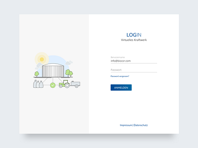 Login Biogas Plant app clean design illustration login minimal nature ui ux