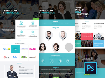 Corporate Website Design - Free PSD .psd corporate psd technology ui ux website