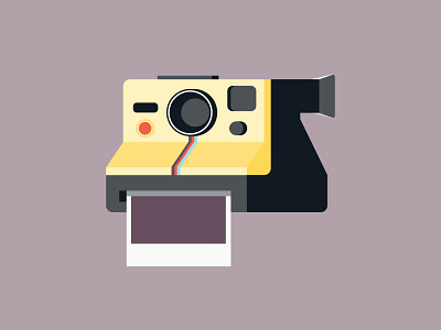 Polaroid camera flat illustration perspective